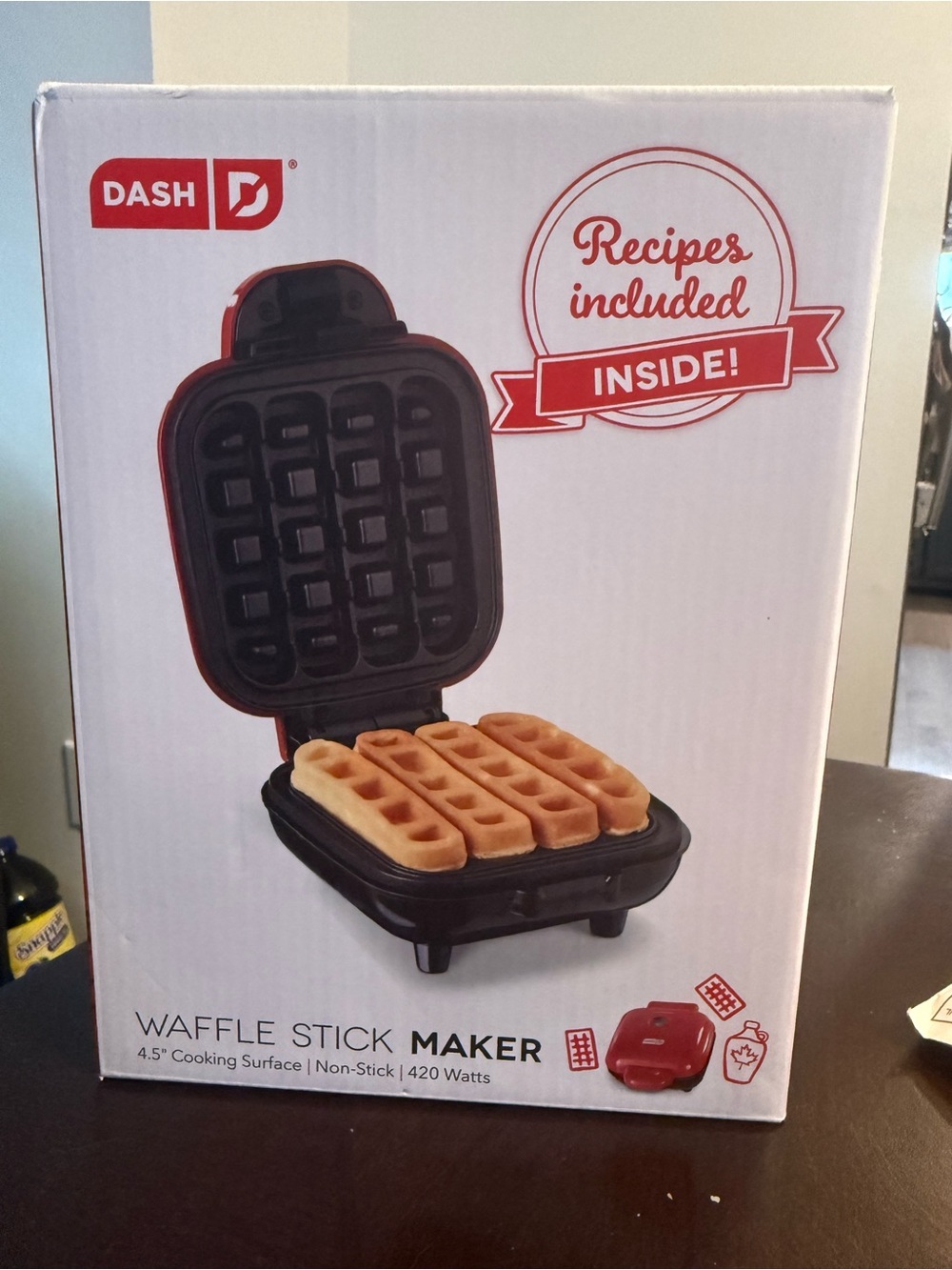 Dash Red Waffle Stick Maker - Non-Stick Breakfast Appliance